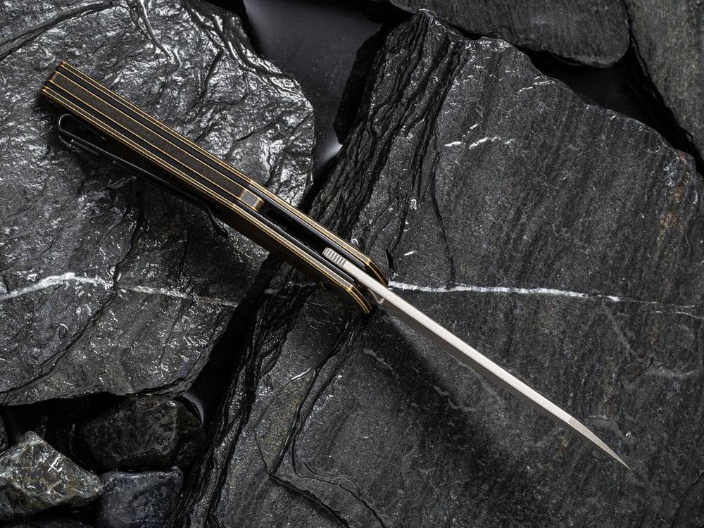 CIVIVI - C905D MCKENNA - 154CM Blade - BRASS Black Stonewashed Handle - True Talon