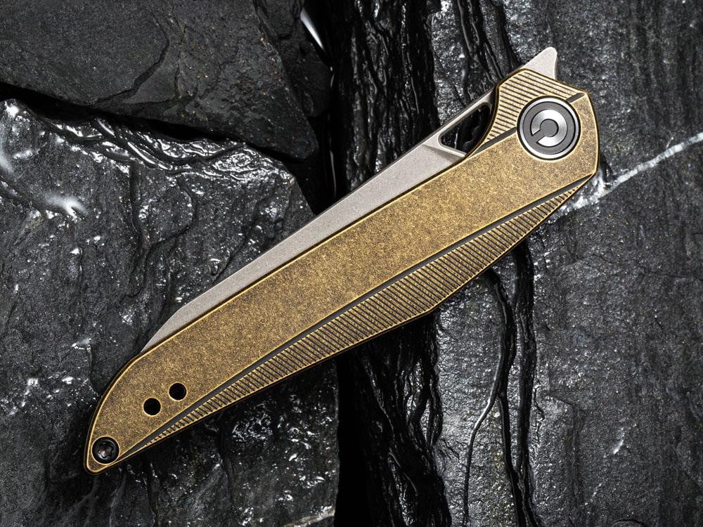 CIVIVI - C905D MCKENNA - 154CM Blade - BRASS Black Stonewashed Handle - True Talon