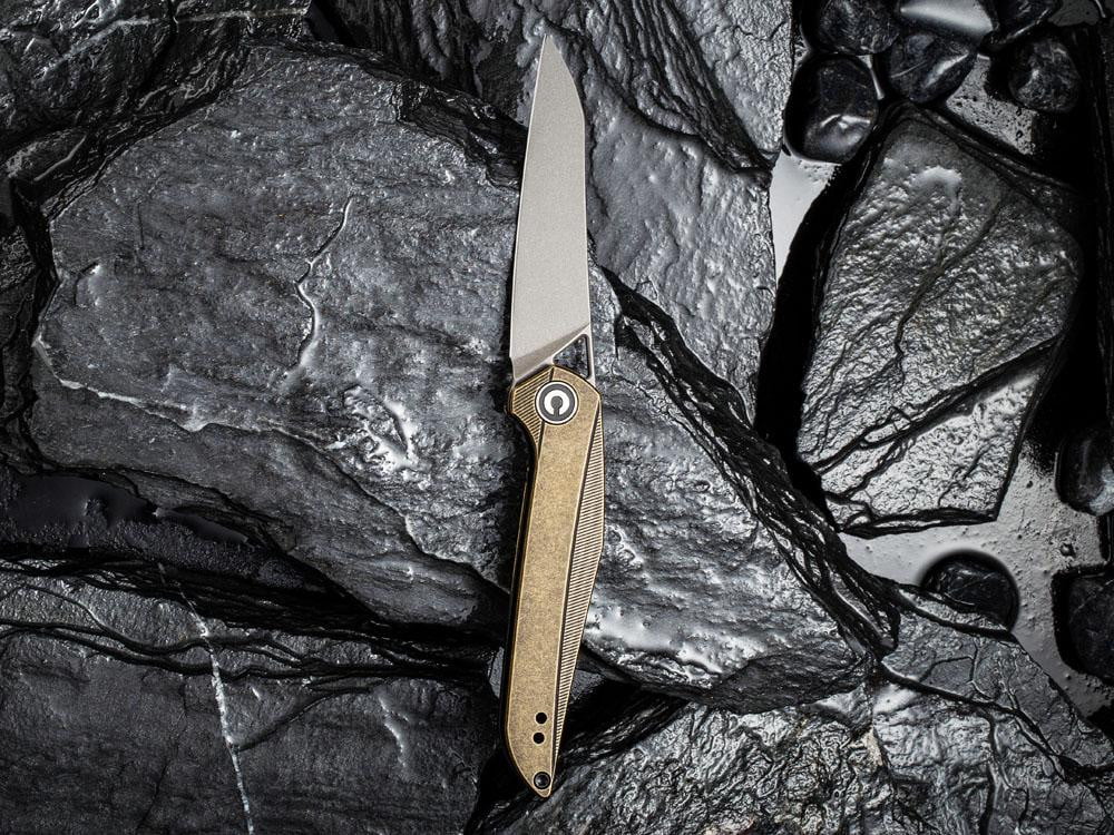 CIVIVI - C905D MCKENNA - 154CM Blade - BRASS Black Stonewashed Handle - True Talon