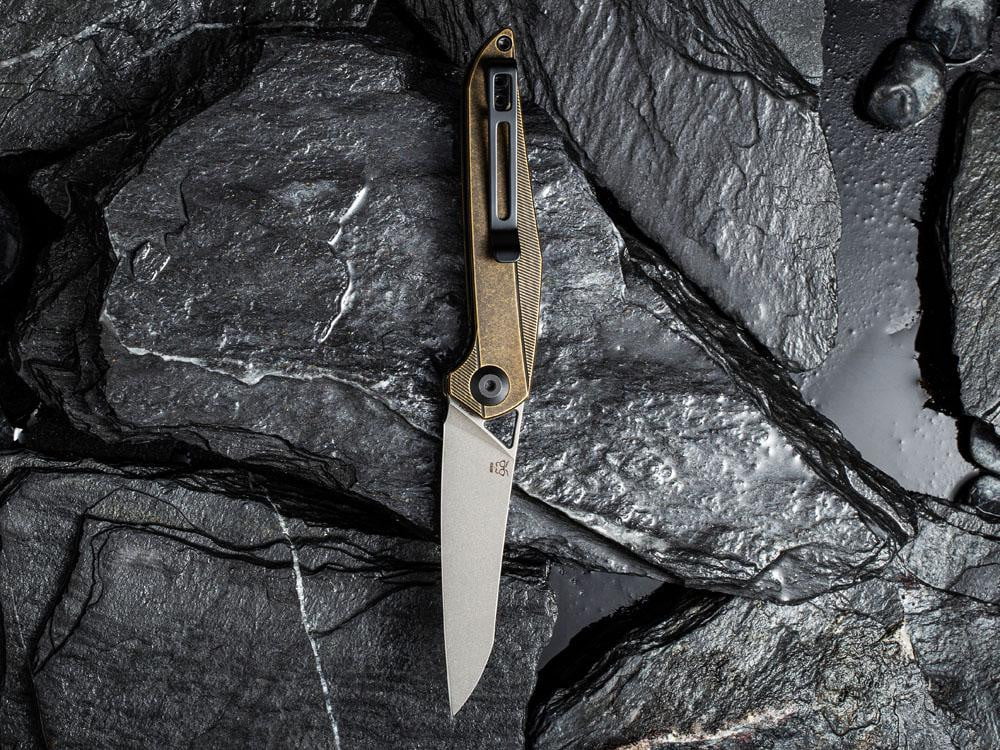 CIVIVI - C905D MCKENNA - 154CM Blade - BRASS Black Stonewashed Handle - True Talon