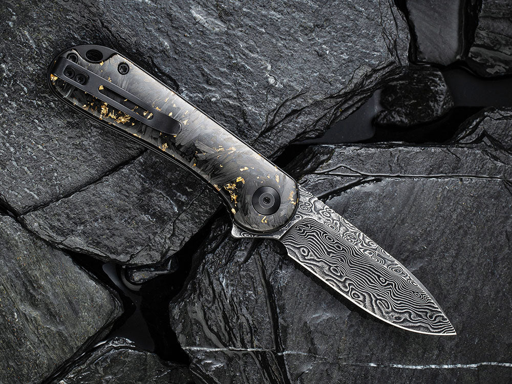 ** HERE NOW ** CIVIVI - C907C-DS ELEMENTUM - Damascus blade - Foil and Carbon Fiber Handles