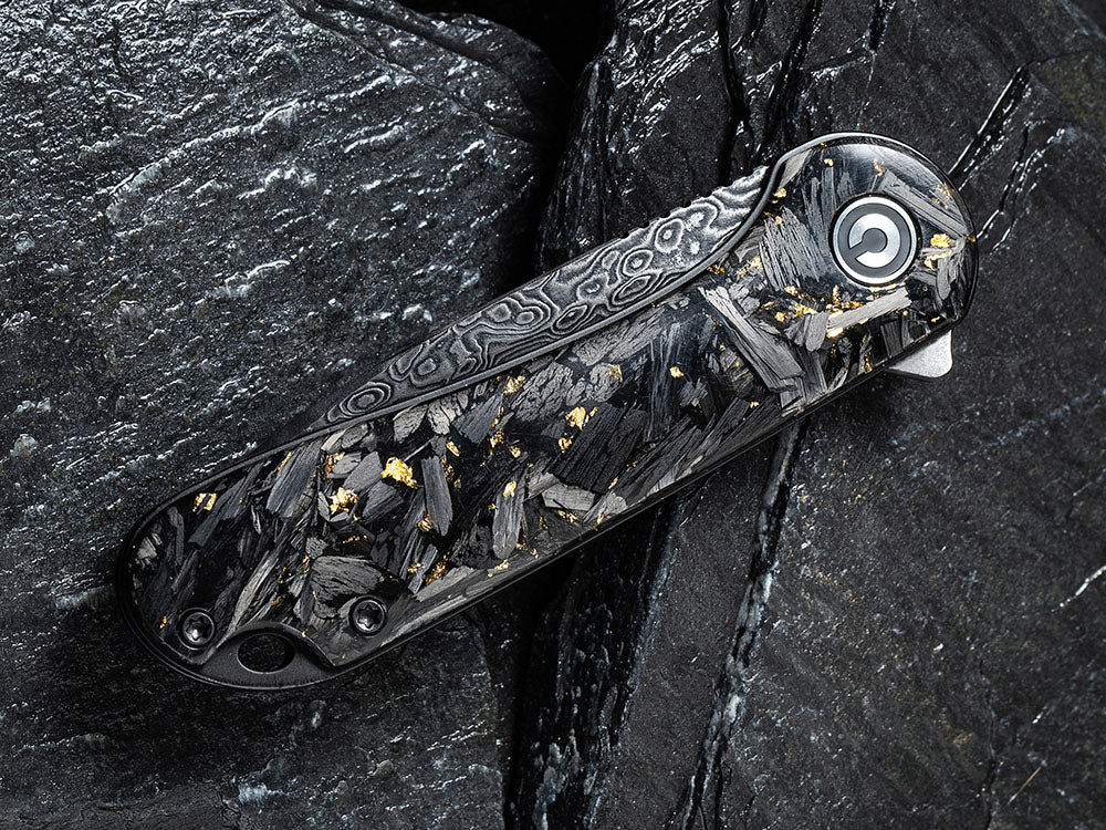 ** HERE NOW ** CIVIVI - C907C-DS ELEMENTUM - Damascus blade - Foil and Carbon Fiber Handles