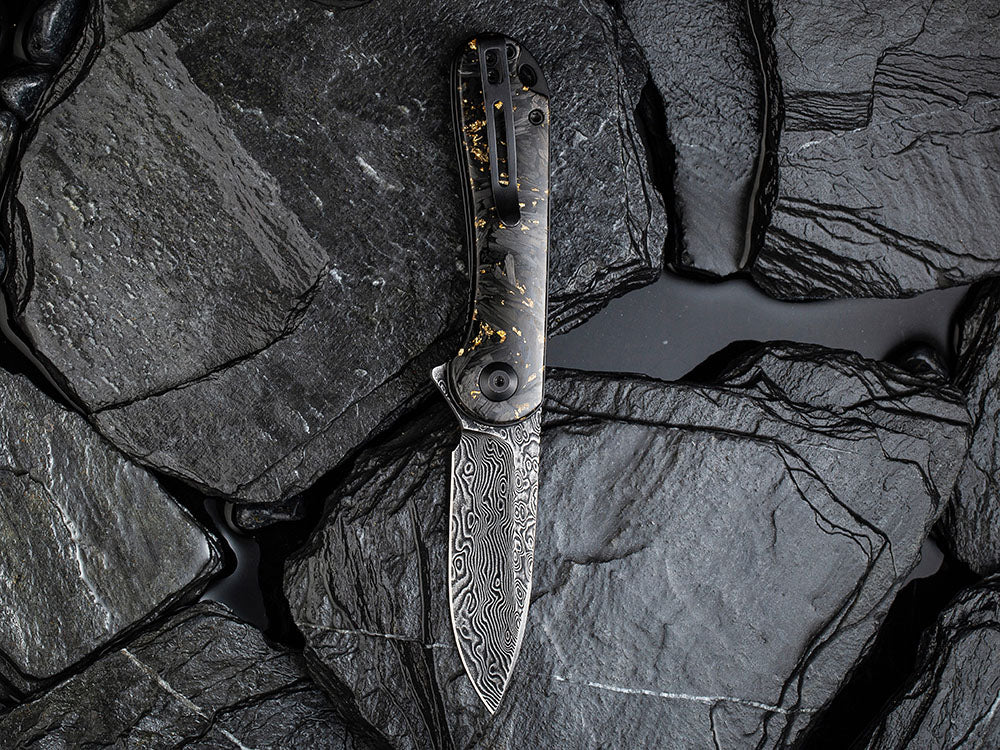 ** HERE NOW ** CIVIVI - C907C-DS ELEMENTUM - Damascus blade - Foil and Carbon Fiber Handles