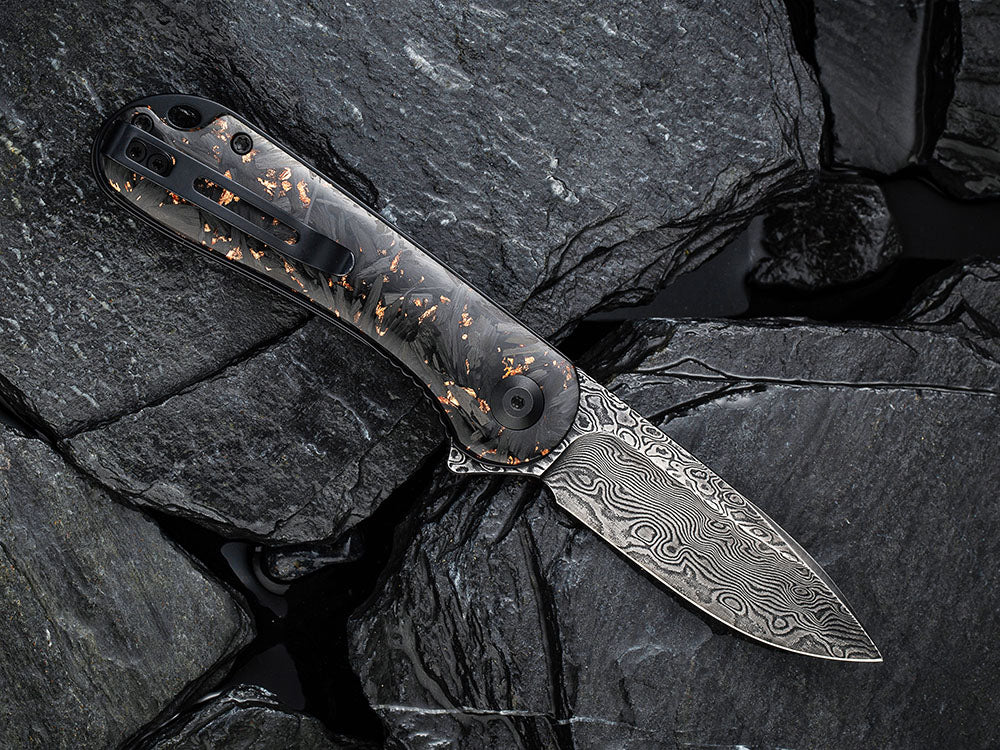 ** HERE NOW ** CIVIVI - C907C-DS ELEMENTUM - Damascus blade - Foil and Carbon Fiber Handles