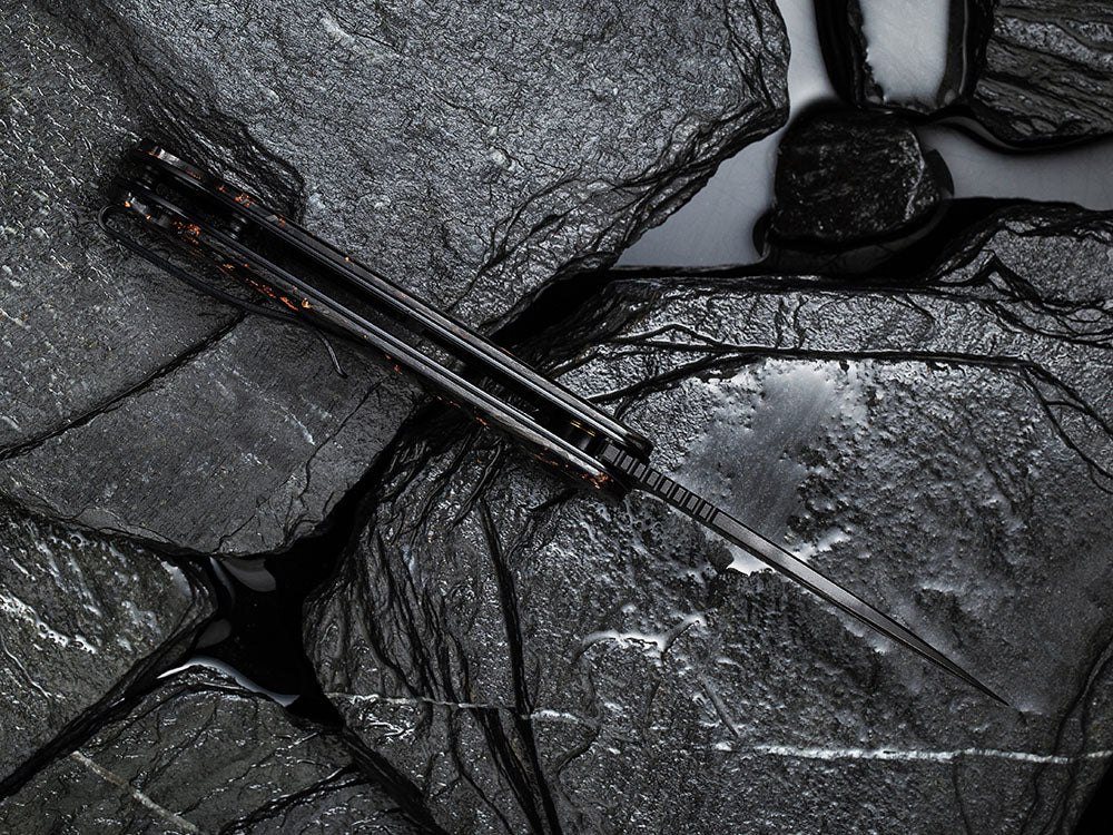 ** HERE NOW ** CIVIVI - C907C-DS ELEMENTUM - Damascus blade - Foil and Carbon Fiber Handles