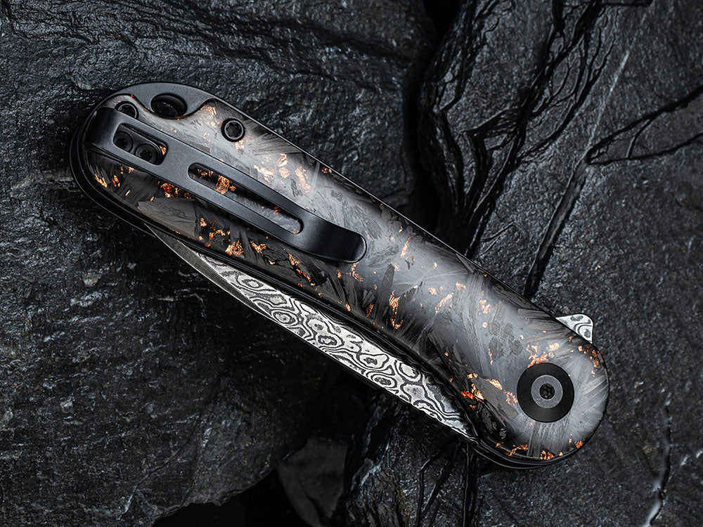 ** HERE NOW ** CIVIVI - C907C-DS ELEMENTUM - Damascus blade - Foil and Carbon Fiber Handles