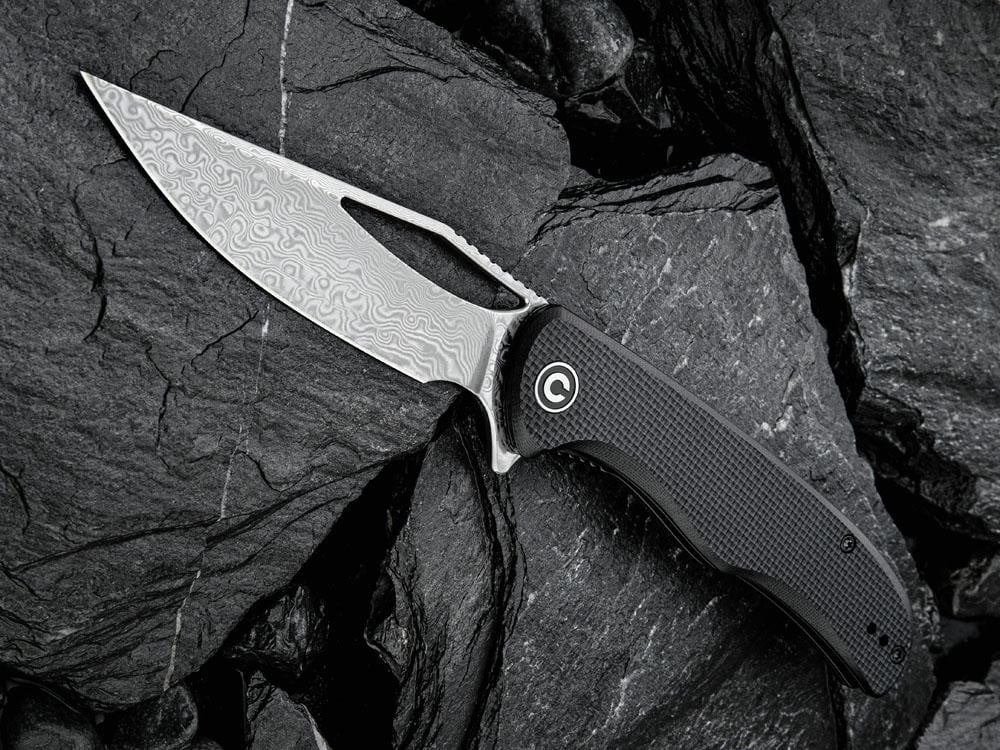 ** HERE NOW ** CIVIVI - C912DS-1 - SHREDDER - DAMASCUS BLADE - Black G10 Handle - True Talon