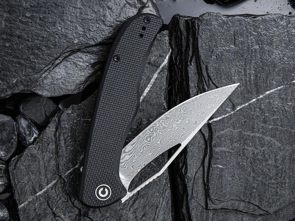 ** HERE NOW ** CIVIVI - C912DS-1 - SHREDDER - DAMASCUS BLADE - Black G10 Handle - True Talon