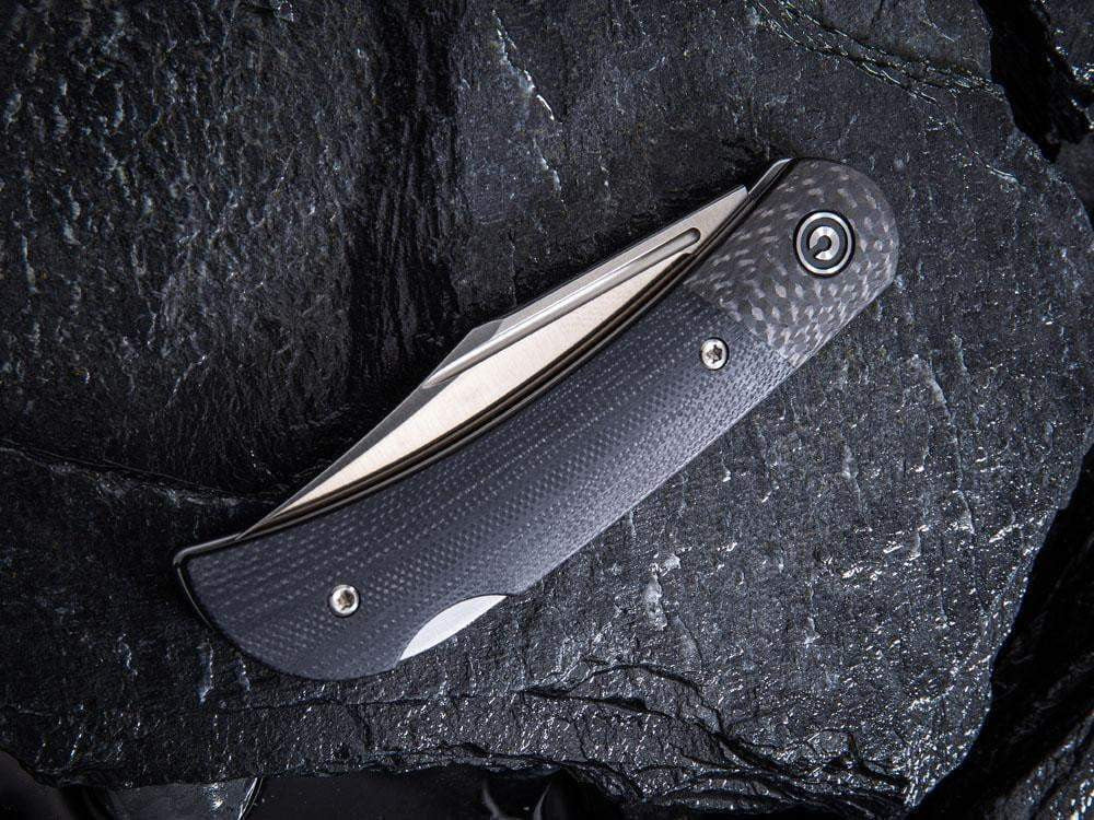 # ** HERE NOW - NEW MICARTA MODEL ** CIVIVI - C914 Rustic Gent - Lock Back - G10 or Micarta Handles & Carbon Fiber Bolsters - True Talon