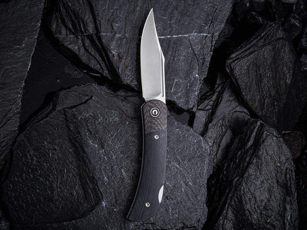 # ** HERE NOW - NEW MICARTA MODEL ** CIVIVI - C914 Rustic Gent - Lock Back - G10 or Micarta Handles & Carbon Fiber Bolsters - True Talon