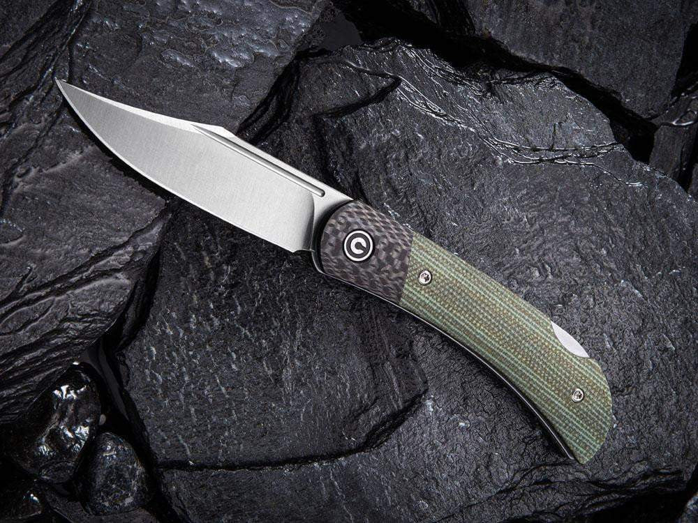 # ** HERE NOW - NEW MICARTA MODEL ** CIVIVI - C914 Rustic Gent - Lock Back - G10 or Micarta Handles & Carbon Fiber Bolsters - True Talon