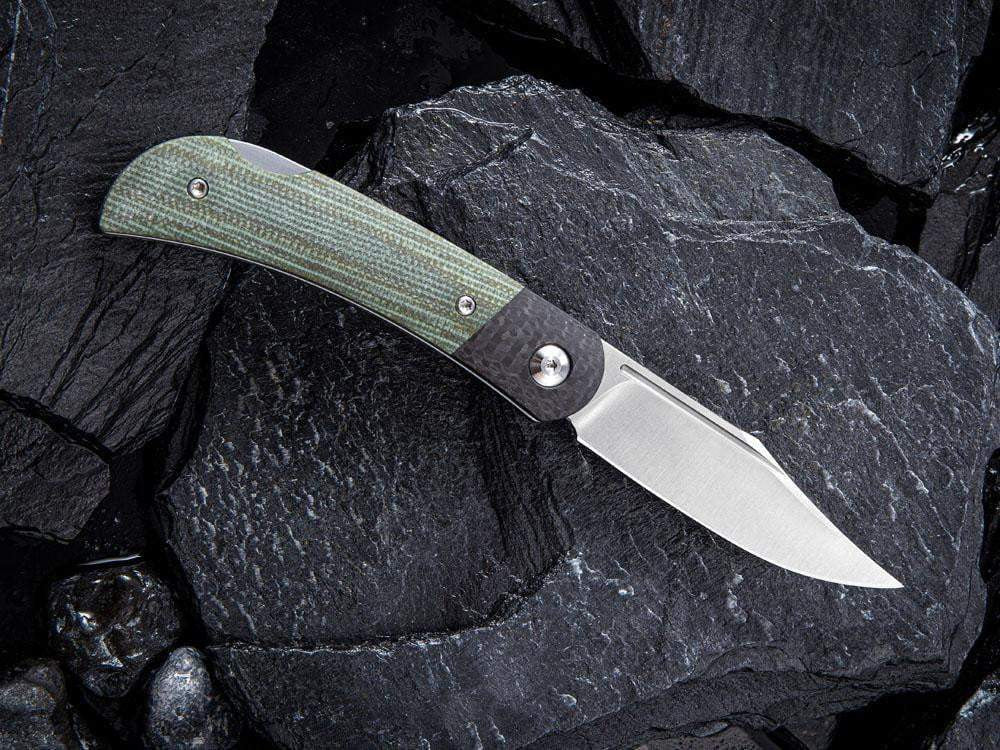 # ** HERE NOW - NEW MICARTA MODEL ** CIVIVI - C914 Rustic Gent - Lock Back - G10 or Micarta Handles & Carbon Fiber Bolsters - True Talon