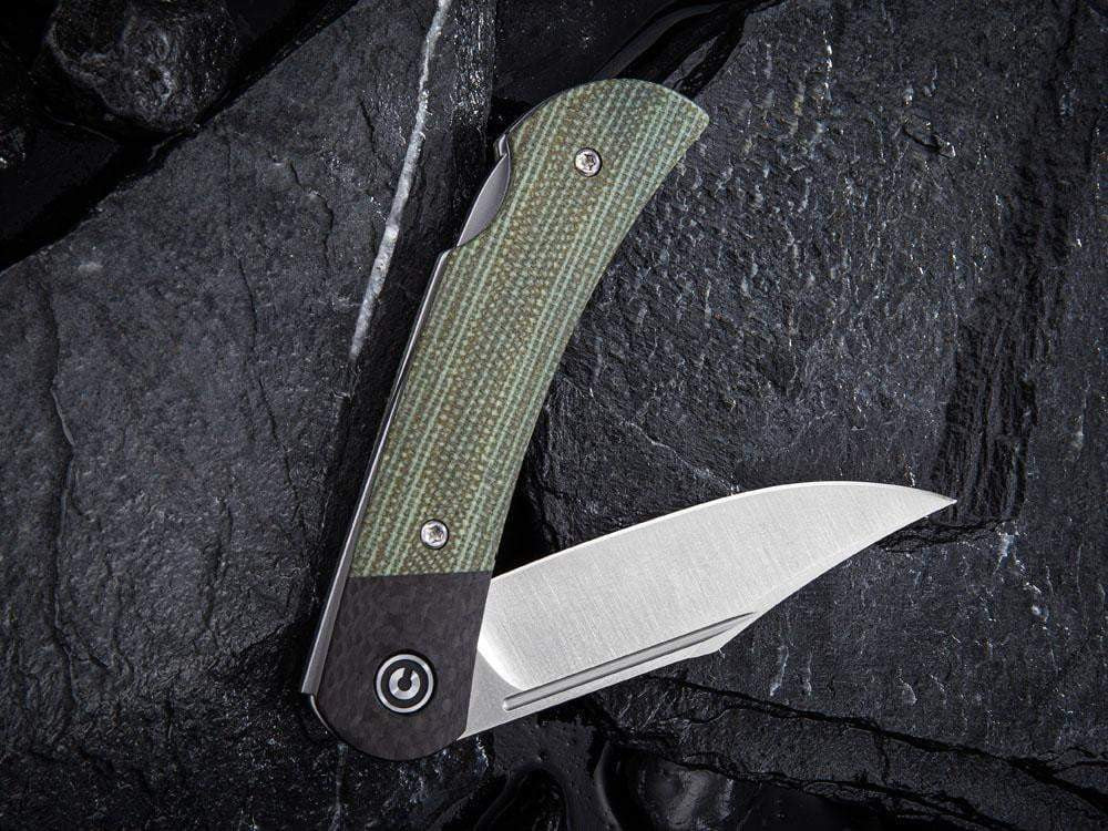 # ** HERE NOW - NEW MICARTA MODEL ** CIVIVI - C914 Rustic Gent - Lock Back - G10 or Micarta Handles & Carbon Fiber Bolsters - True Talon