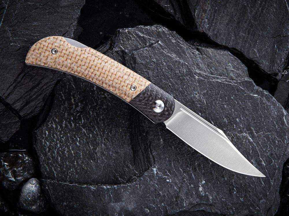 # ** HERE NOW - NEW MICARTA MODEL ** CIVIVI - C914 Rustic Gent - Lock Back - G10 or Micarta Handles & Carbon Fiber Bolsters - True Talon