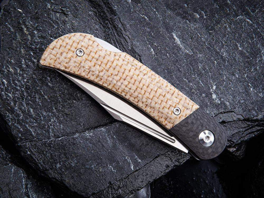 # ** HERE NOW - NEW MICARTA MODEL ** CIVIVI - C914 Rustic Gent - Lock Back - G10 or Micarta Handles & Carbon Fiber Bolsters - True Talon