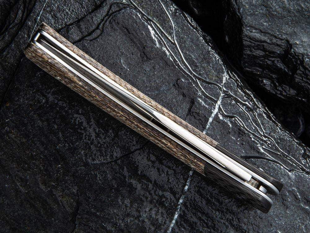 ** HERE NOW ** CIVIVI - C914DS Rustic Gent DAMASCUS - Lock Back - G10 or Micarta Handles & Carbon Fiber Bolsters - True Talon