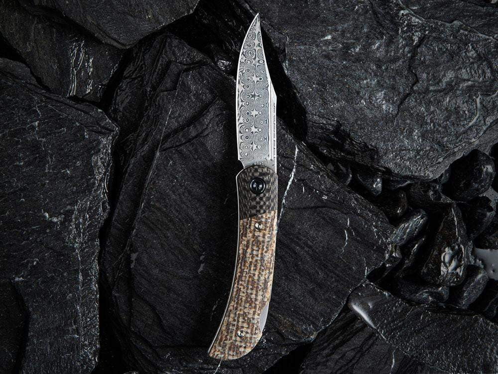 ** HERE NOW ** CIVIVI - C914DS Rustic Gent DAMASCUS - Lock Back - G10 or Micarta Handles & Carbon Fiber Bolsters - True Talon