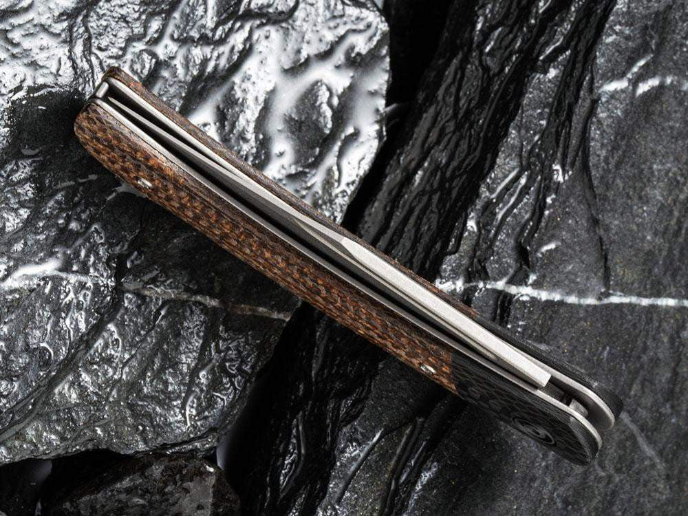 # ** HERE NOW - NEW MICARTA MODEL ** CIVIVI - C914 Rustic Gent - Lock Back - G10 or Micarta Handles & Carbon Fiber Bolsters - True Talon