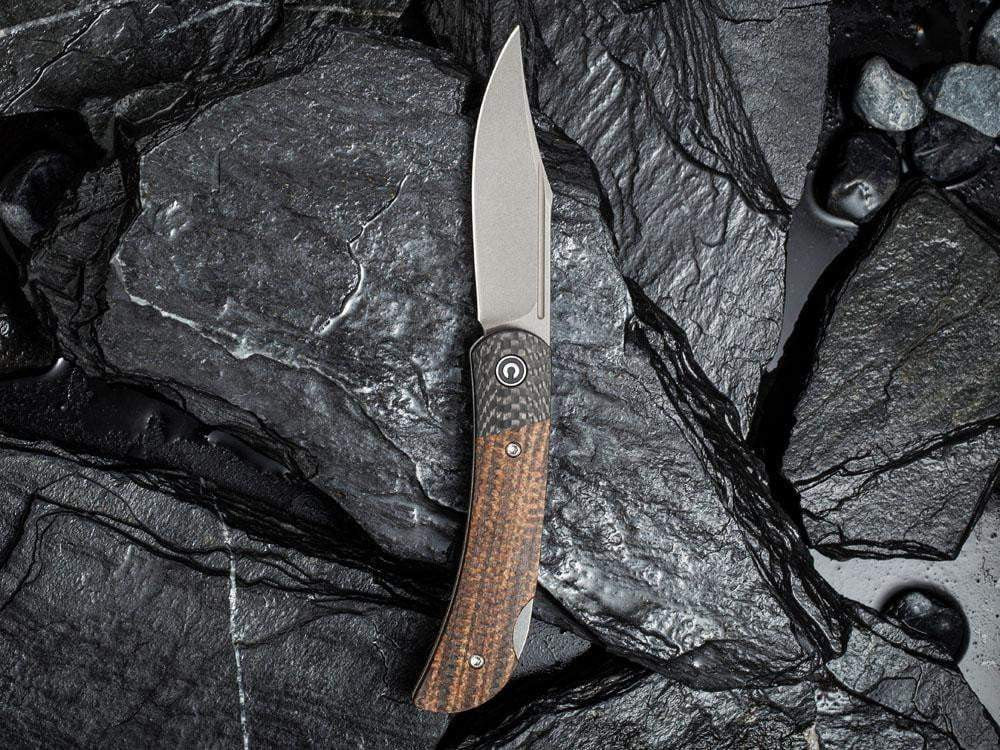 # ** HERE NOW - NEW MICARTA MODEL ** CIVIVI - C914 Rustic Gent - Lock Back - G10 or Micarta Handles & Carbon Fiber Bolsters - True Talon