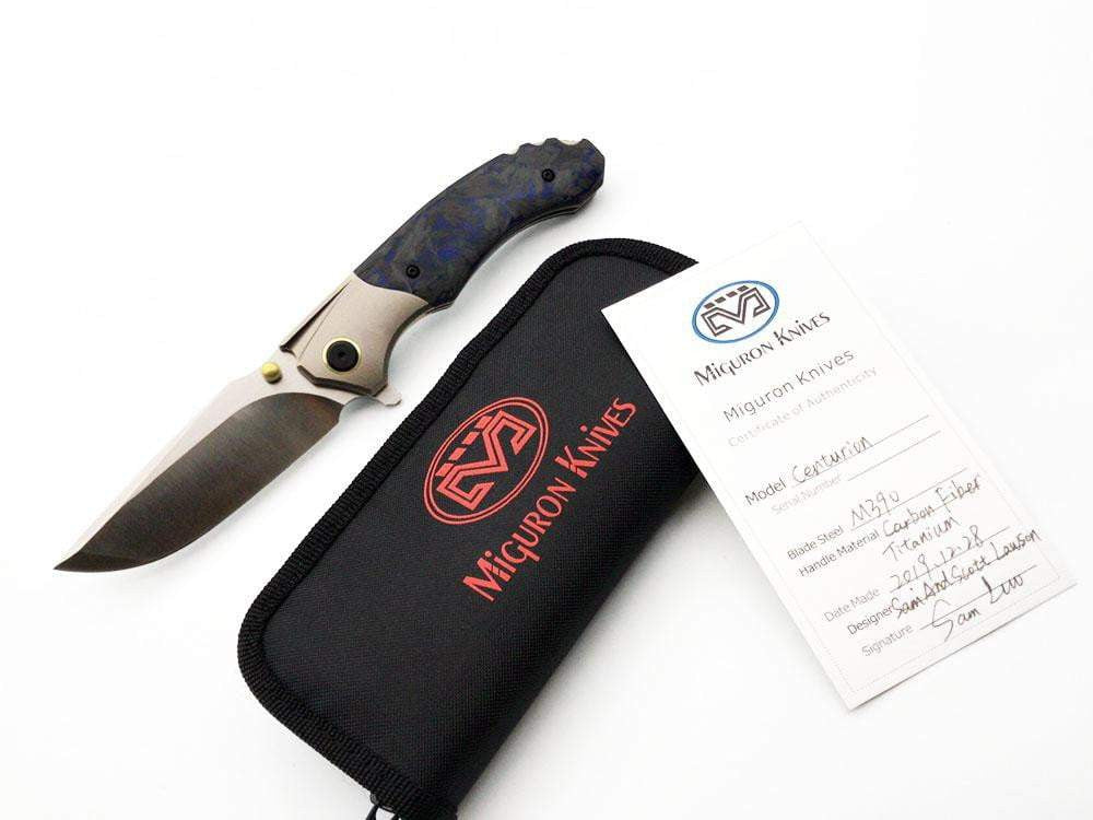 ** NOW HERE ** Miguron CENTURION - M390 Blade - Titanium & Carbon Fiber handle - Made by Tuya Knife - True Talon