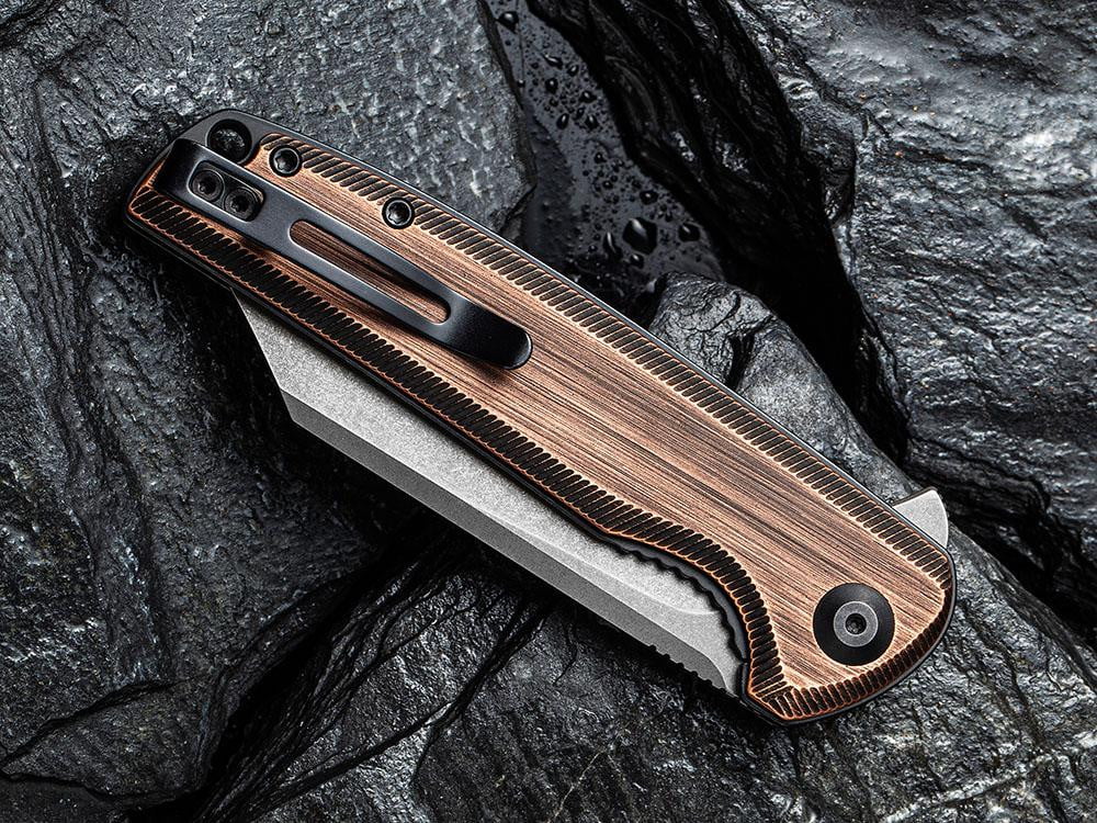 ** HERE NOW ** CIVIVI - C909D BRIGAND - STONEWASH 154CM BLADE - BLACK HAND RUBBED COPPER HANDLE - True Talon