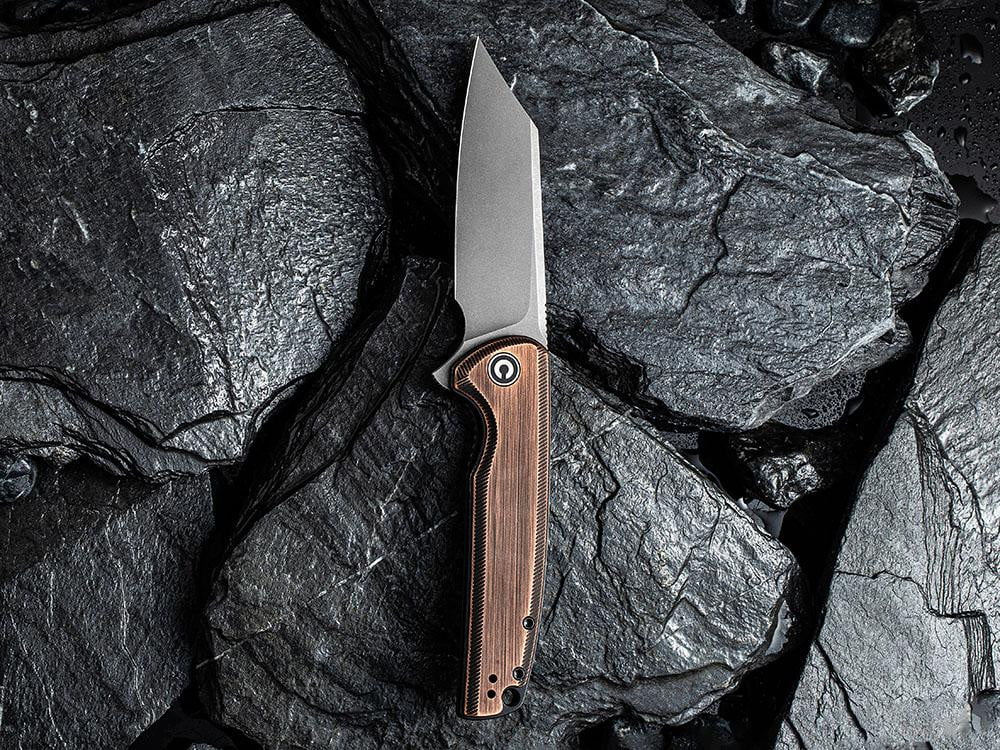** HERE NOW ** CIVIVI - C909D BRIGAND - STONEWASH 154CM BLADE - BLACK HAND RUBBED COPPER HANDLE - True Talon