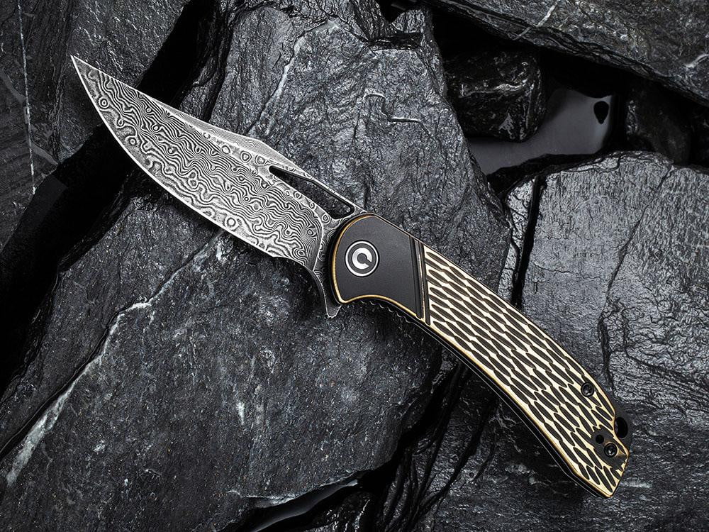 CIVIVI - C2005DS-1 Dogma -Black Damascus blade - BLACK BRASS Handle - True Talon