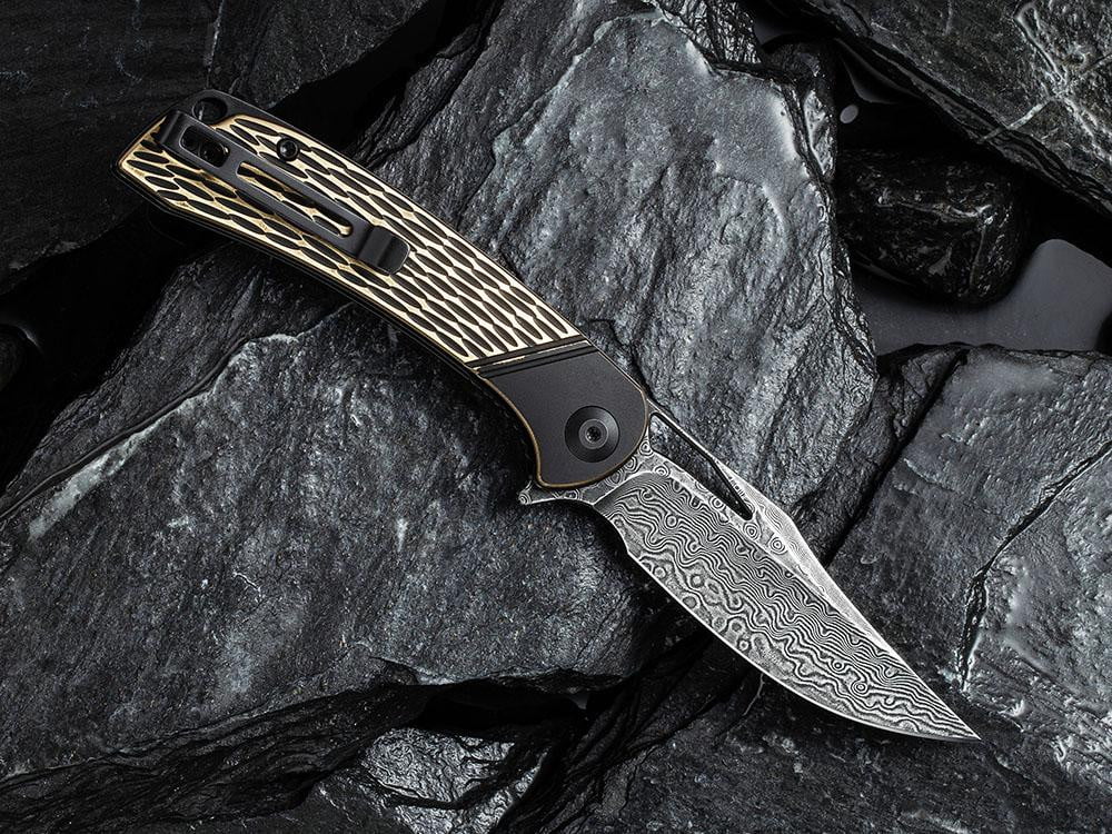 CIVIVI - C2005DS-1 Dogma -Black Damascus blade - BLACK BRASS Handle - True Talon