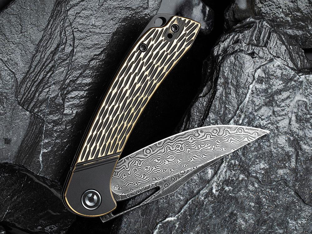 CIVIVI - C2005DS-1 Dogma -Black Damascus blade - BLACK BRASS Handle - True Talon
