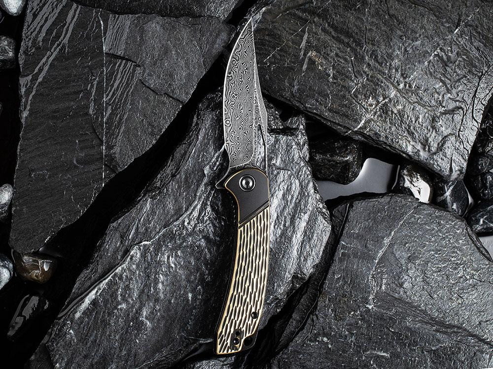 CIVIVI - C2005DS-1 Dogma -Black Damascus blade - BLACK BRASS Handle - True Talon