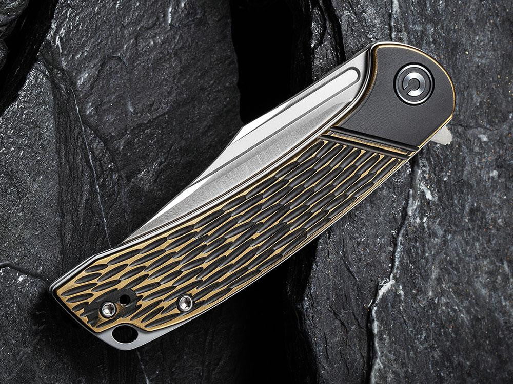 CIVIVI - C2014A Dogma - SATIN D2 BLADE - BLACK BRASS Handle - True Talon