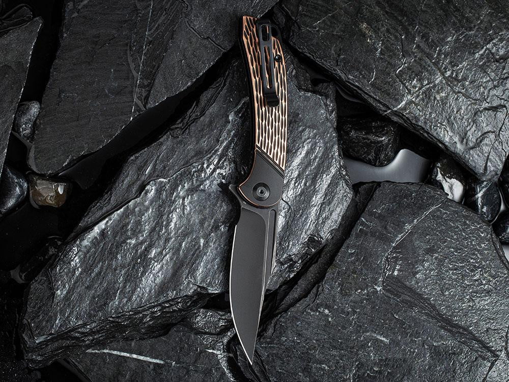 ** HERE NOW ** CIVIVI - C2014B Dogma - BLACK D2 BLADE - BLACK COPPER Handle - True Talon