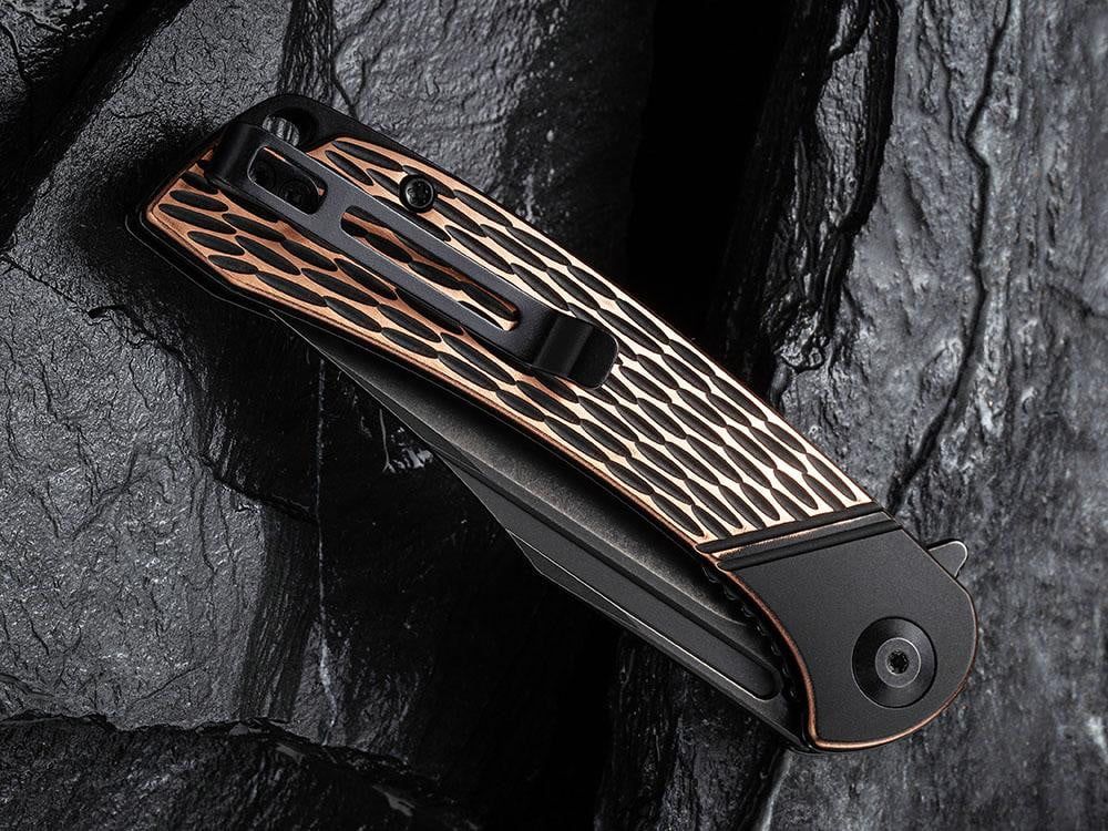 ** HERE NOW ** CIVIVI - C2014B Dogma - BLACK D2 BLADE - BLACK COPPER Handle - True Talon