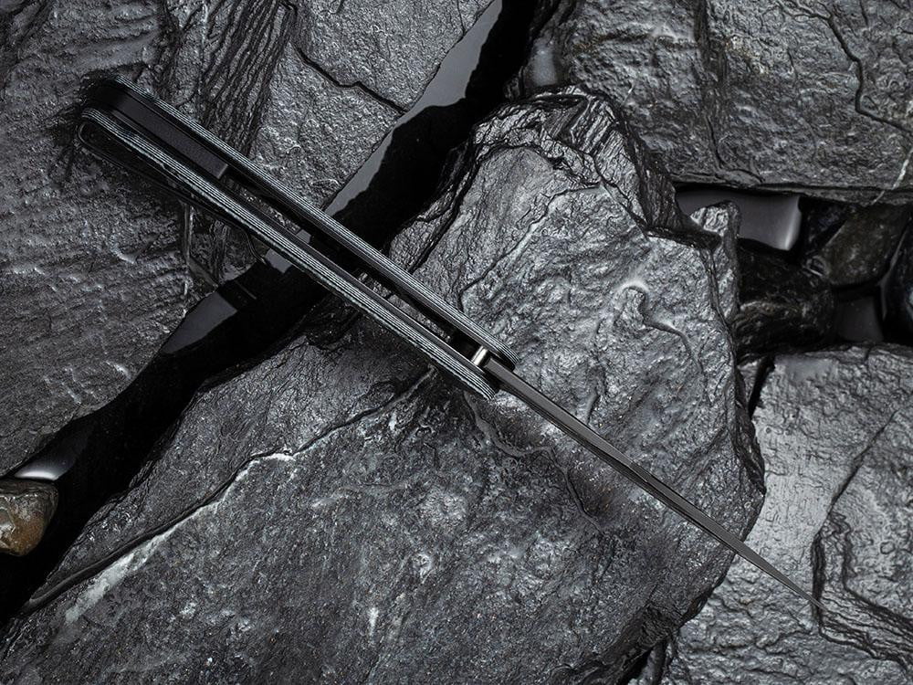 ** HERE NOW ** CIVIVI - C2014DS-1 Dogma -BLACK DAMASCUS blade - WHITE G10 & CARBON FIBER HANDLE - True Talon
