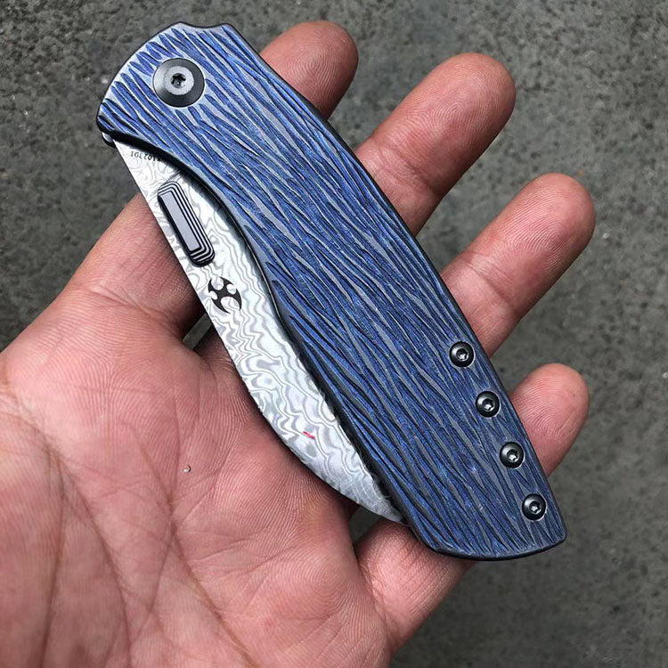 KANSEPT KNIVES - CONVICT K1023 - S35VN OR DAMASCUS BLADE - TITANIUM HANDLES - SHEEPDOG KNIVES DESIGN