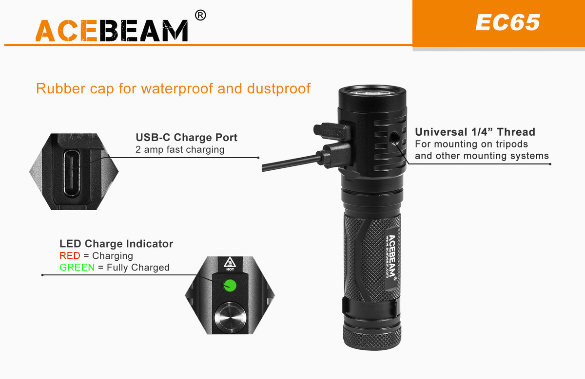 ** BACK IN STOCK ** Acebeam EC65 - An Amazing 4000 Lumens EDC Flashlight - True Talon