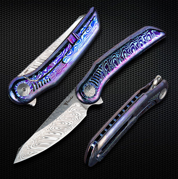 Reate Knives - GENT - 3.15 inch Damasteel Blade - HIDDEN SCREW SYSTEM