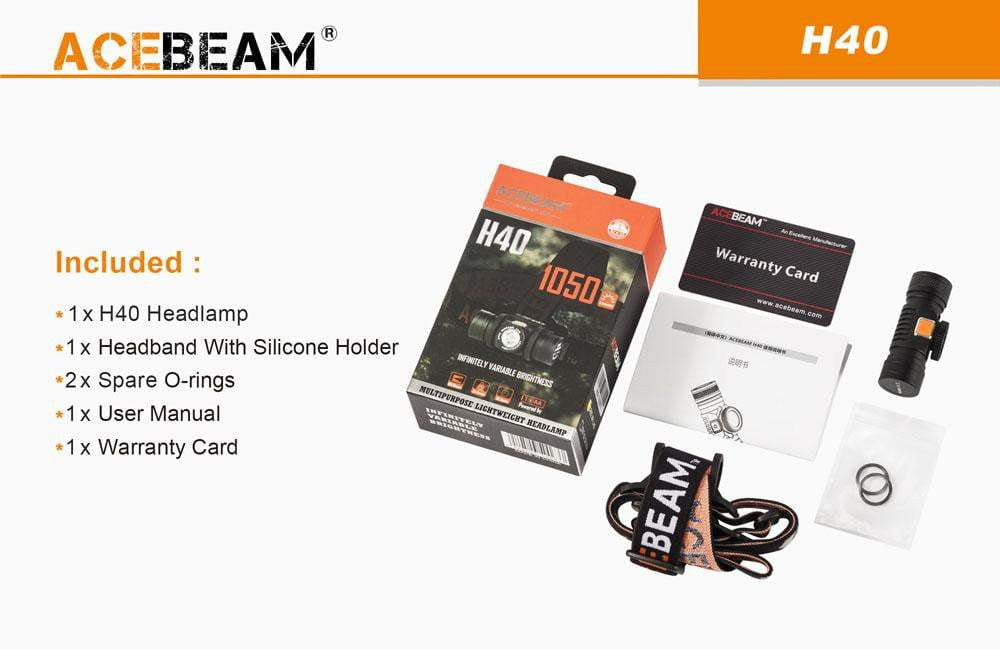 Acebeam H40 - 1050 Lumens HEADLAMP - True Talon