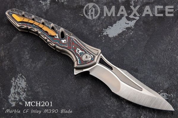 MAXACE HIVE -  M390 Blade - Various Handles - MIDNIGHT CAT DESIGN