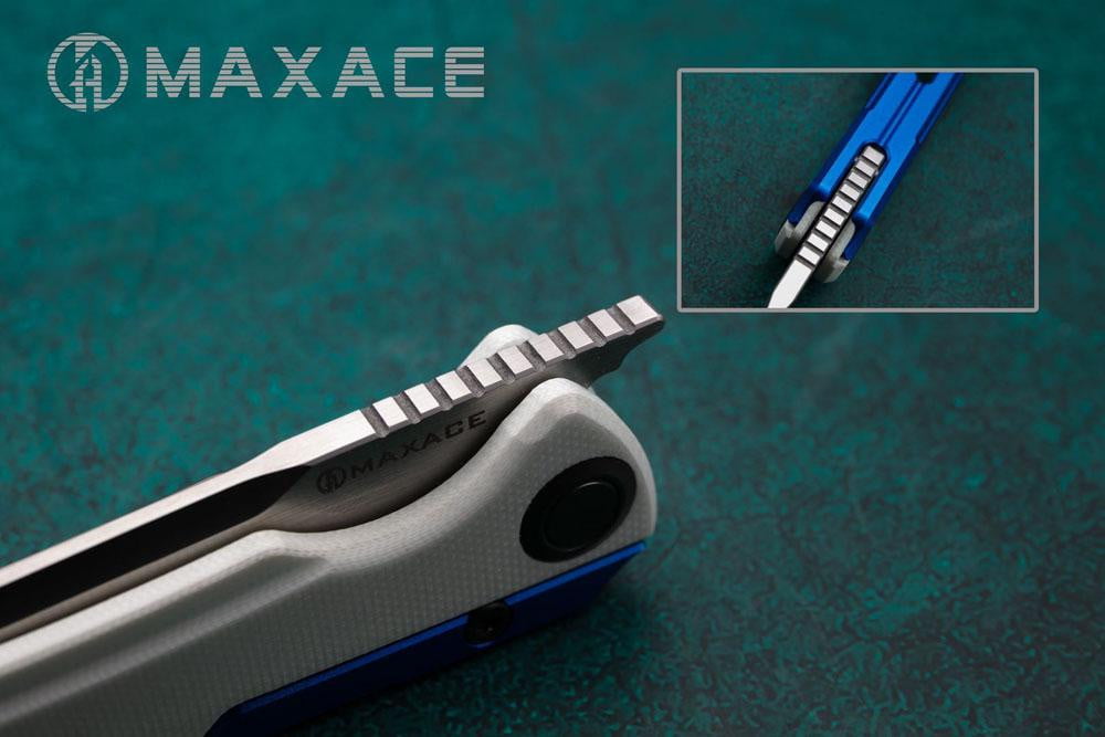 # ** HERE NOW ** Maxace KESTREL - M390 Blade - FRONT FLIPPER - G10 / Titanium / Aluminum Handle - True Talon