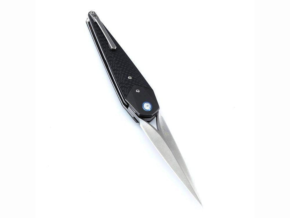 ** HERE NOW ** Kizer Ki4513A2- SOZE - S35VN blade - Carbon Fiber handle - Elijah Isham design - True Talon