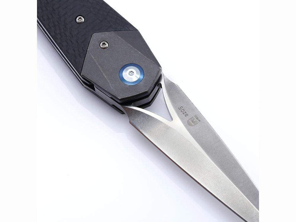 ** HERE NOW ** Kizer Ki4513A2- SOZE - S35VN blade - Carbon Fiber handle - Elijah Isham design - True Talon