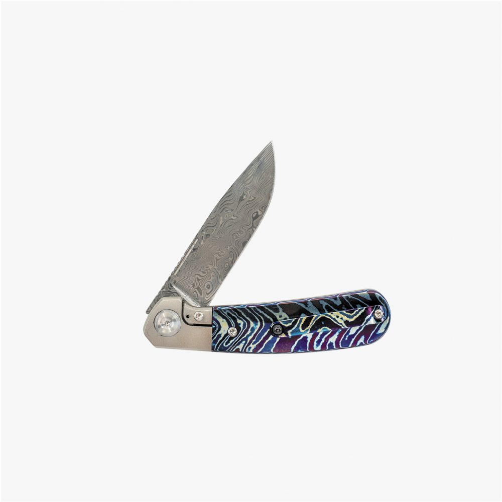 Liong Mah - L-1 - DAMASTEEL BLADE - INTEGRAL TITANIUM HANDLE - FAT CARBON FIBER INLAYS