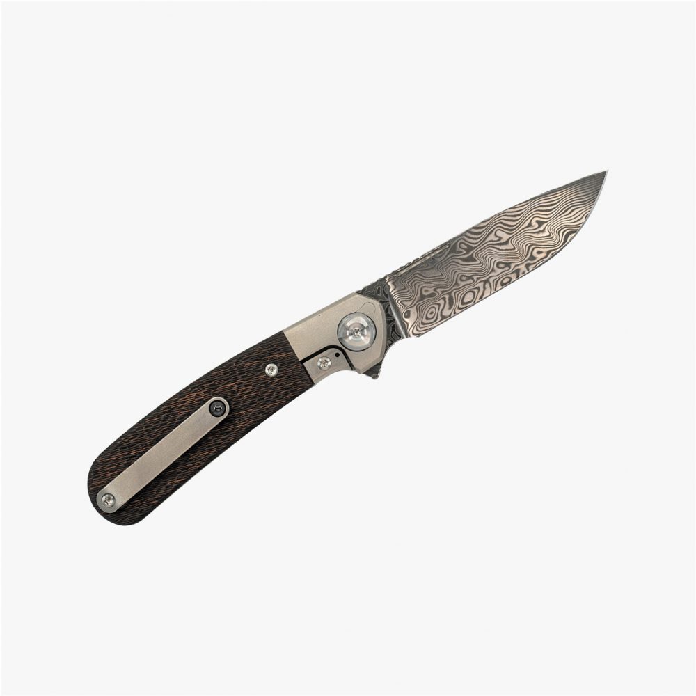 Liong Mah - L-1 - DAMASTEEL BLADE - INTEGRAL TITANIUM HANDLE - FAT CARBON FIBER INLAYS