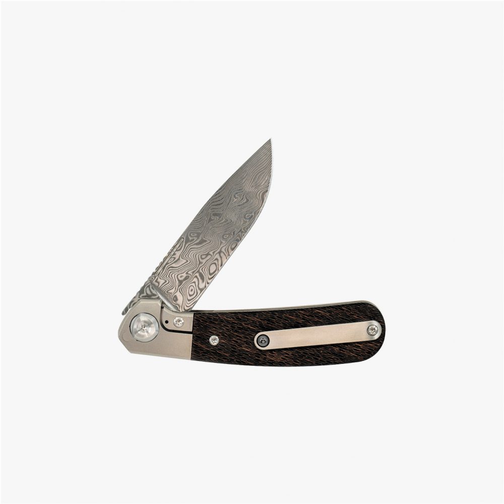 Liong Mah - L-1 - DAMASTEEL BLADE - INTEGRAL TITANIUM HANDLE - FAT CARBON FIBER INLAYS