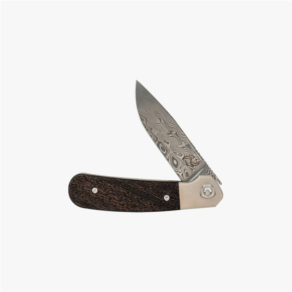 Liong Mah - L-1 - DAMASTEEL BLADE - INTEGRAL TITANIUM HANDLE - FAT CARBON FIBER INLAYS