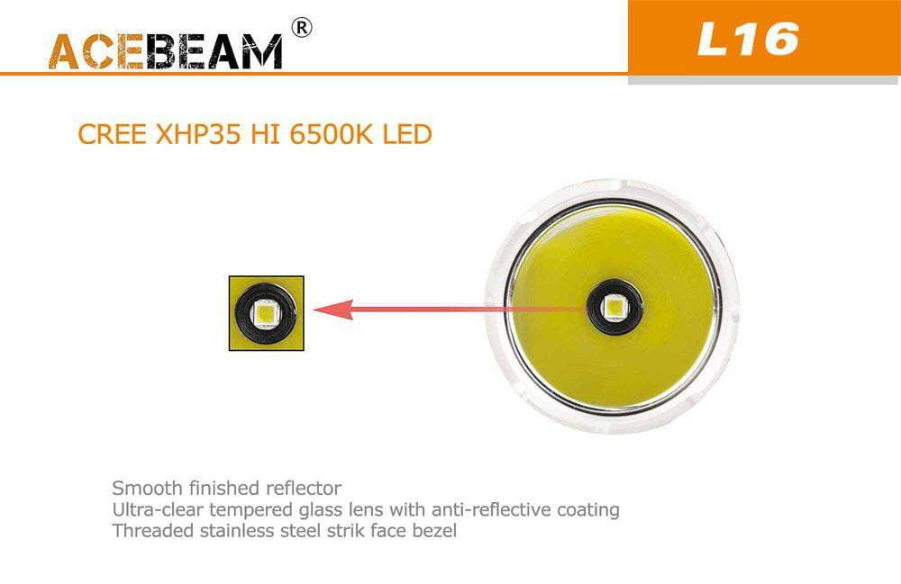 Acebeam L16 Tactical - 2000 Lumens - 603 Metre Throw - True Talon