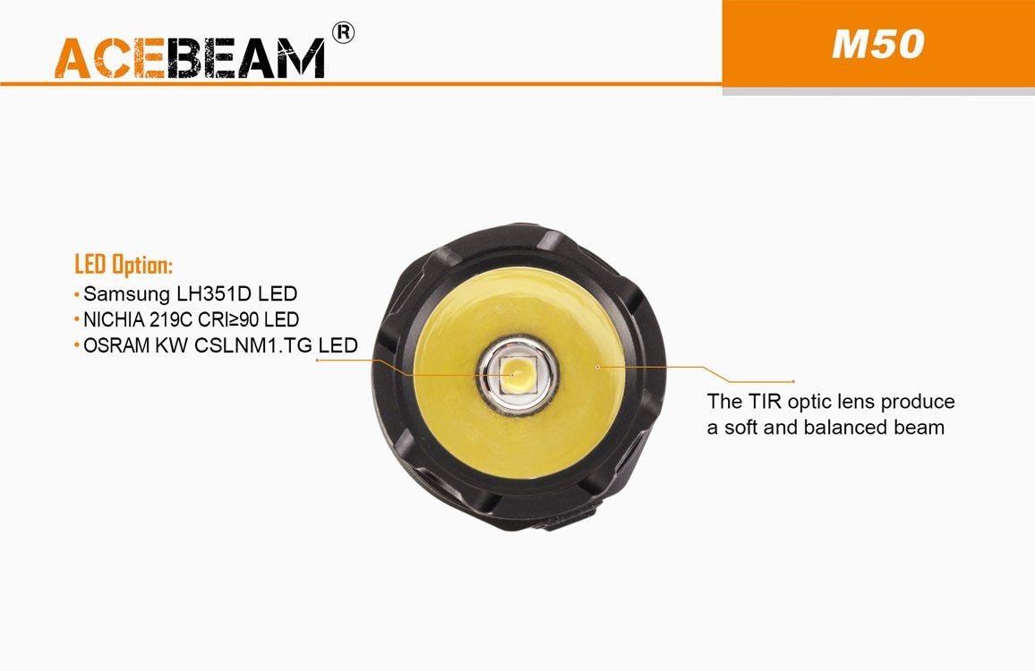 ** 200 LUMENS - PERFECT GIFT OR EDC ** Acebeam M50 - USB Rechargable Key Ring Light - True Talon