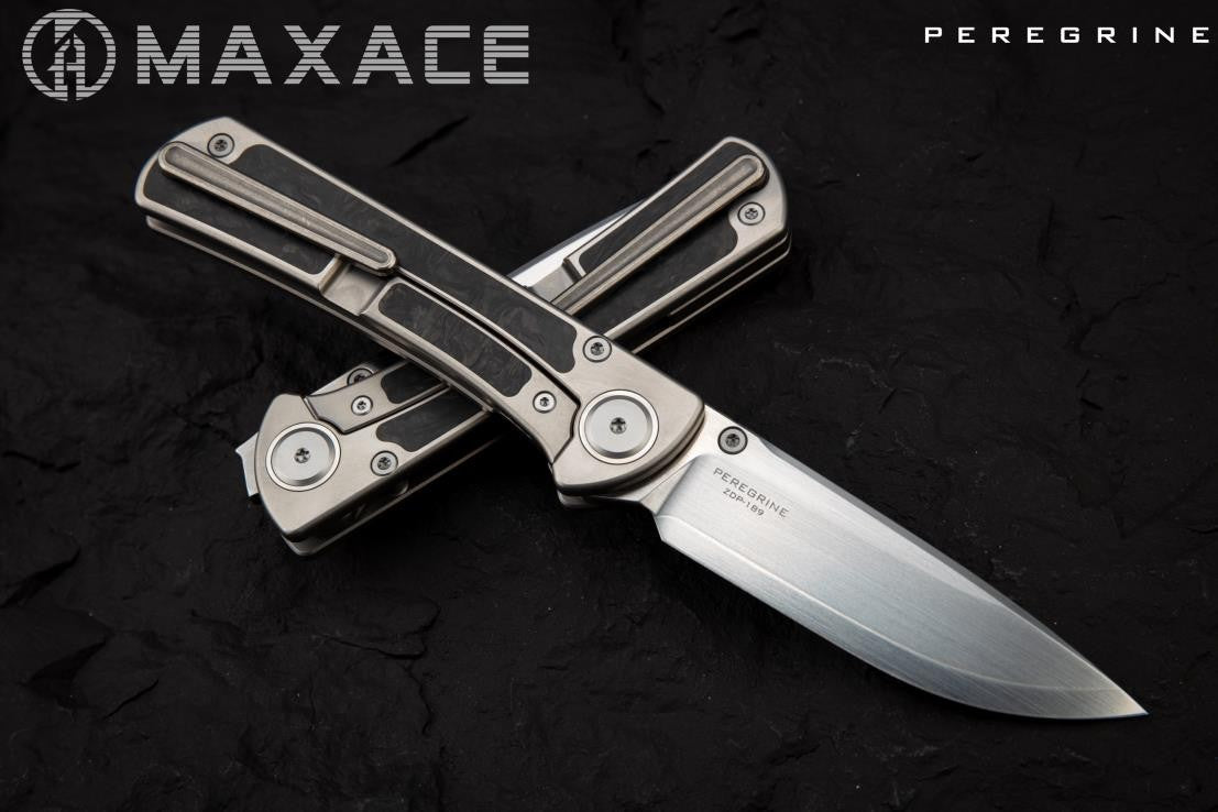 MAXACE PEREGRINE - ZDP189 BLADE - BRONZE PHOSPHOR WASHERS - CARBON FIBER