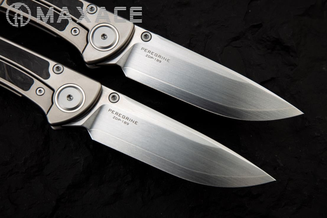 MAXACE PEREGRINE - ZDP189 BLADE - BRONZE PHOSPHOR WASHERS - CARBON FIBER